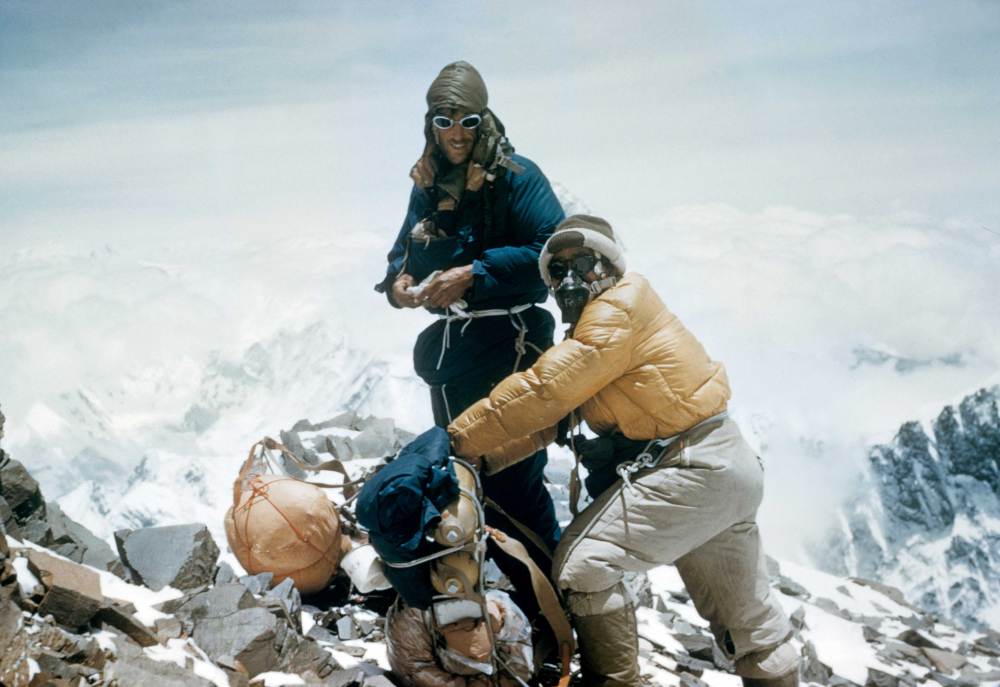 Hillary and Norgay at Mt Everest